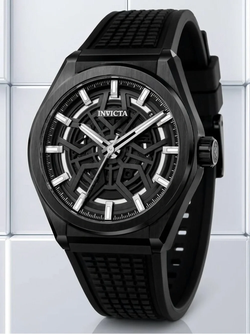 Invicta Speedway Skeleton Racing Rims Men’s Black Watch 46MM
